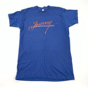 Vintage 1980s Journey Short Sleeve Single Stitch Band T-Shirt Medium Blue Red M